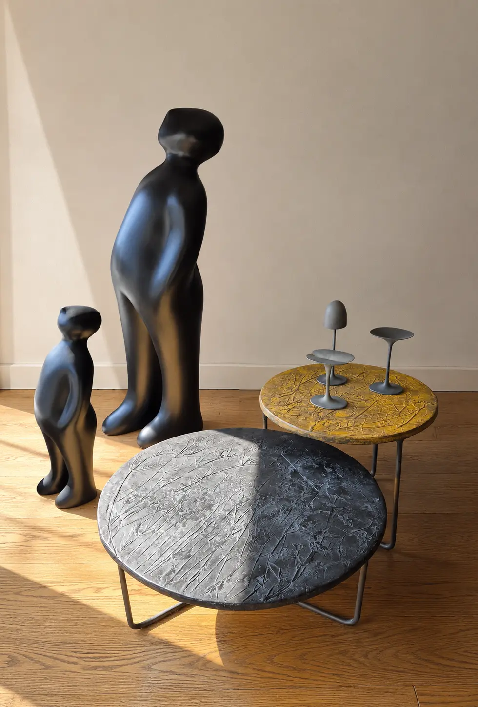 Tavolini scultura in ambiente living